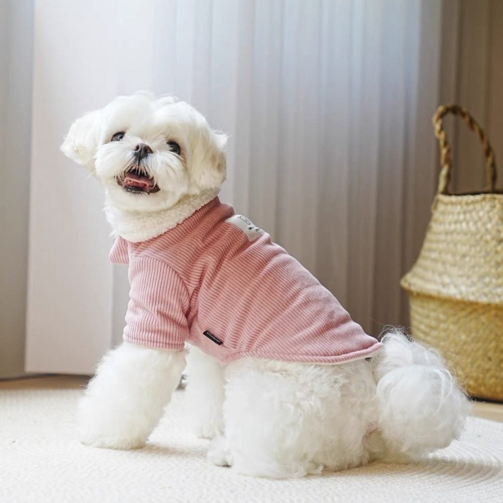 Warm Corduroy Solid Color Dog Jacket