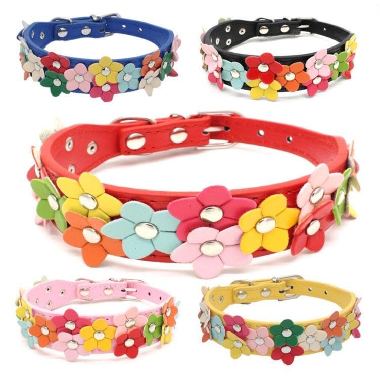 Multi-Color Flower Decor Cat Dog Collar