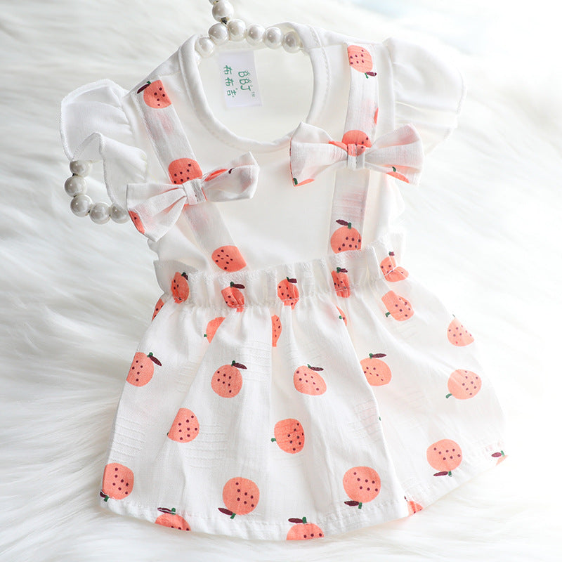 Fruit Printed Bowknot Dog Cat Dress