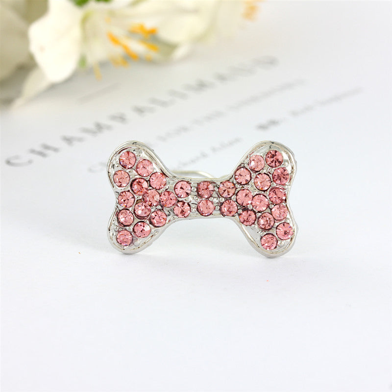 Rhinestone Bone Pattern Dog Clip