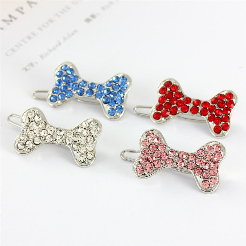 Rhinestone Bone Pattern Dog Clip