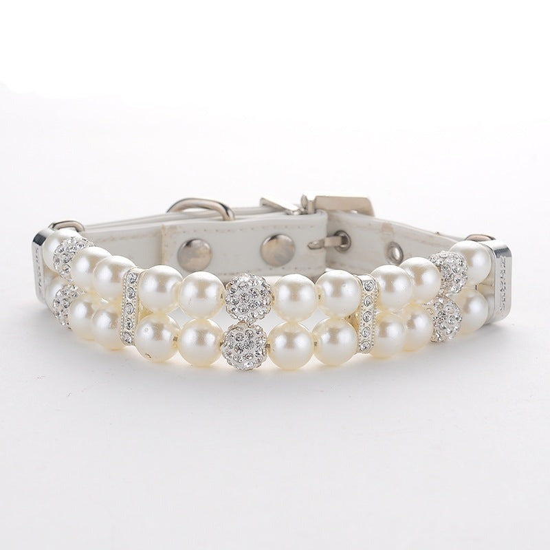 Artificial Pearl Dog Collar&Leash