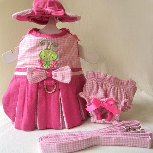 Butterfly Baby Dog Harness Dress Set