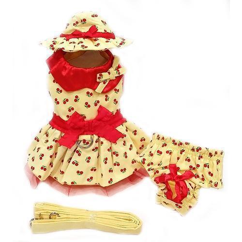 Cherry Surprise Dog Harness Dress Set