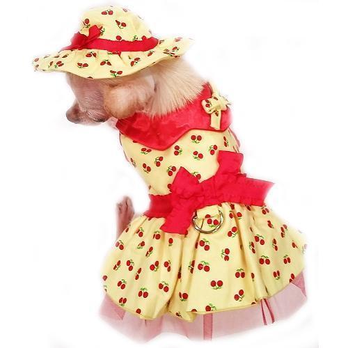 Cherry Surprise Dog Harness Dress Set