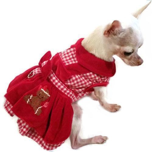 Gingerbread Girl Dog Harness Dress Set