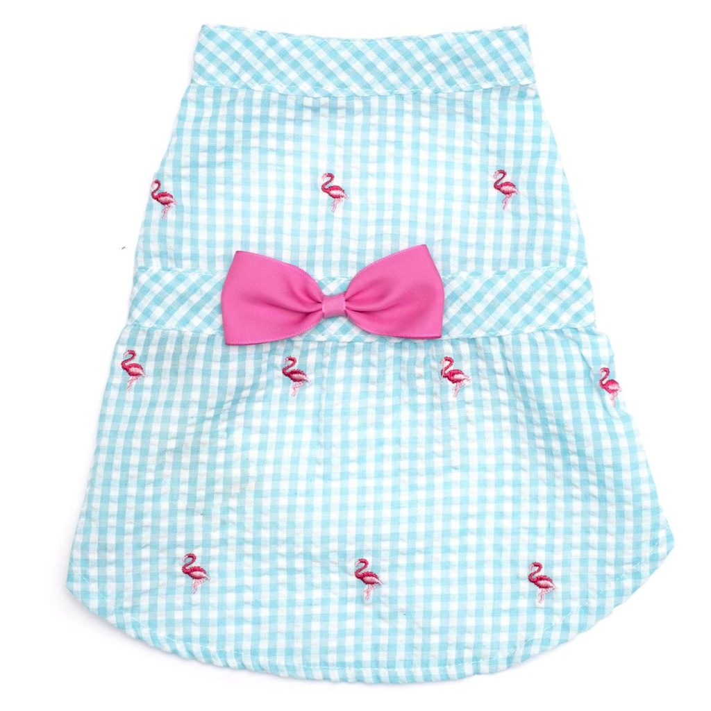 Gingham Flamingos Dog Dress