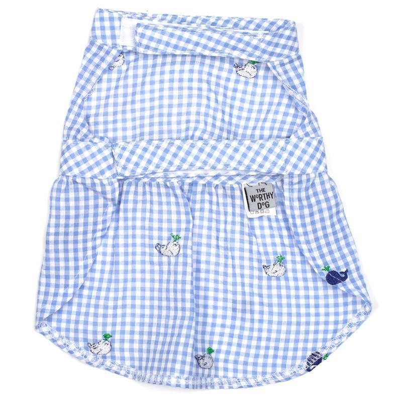 Gingham Whales Dog Dress