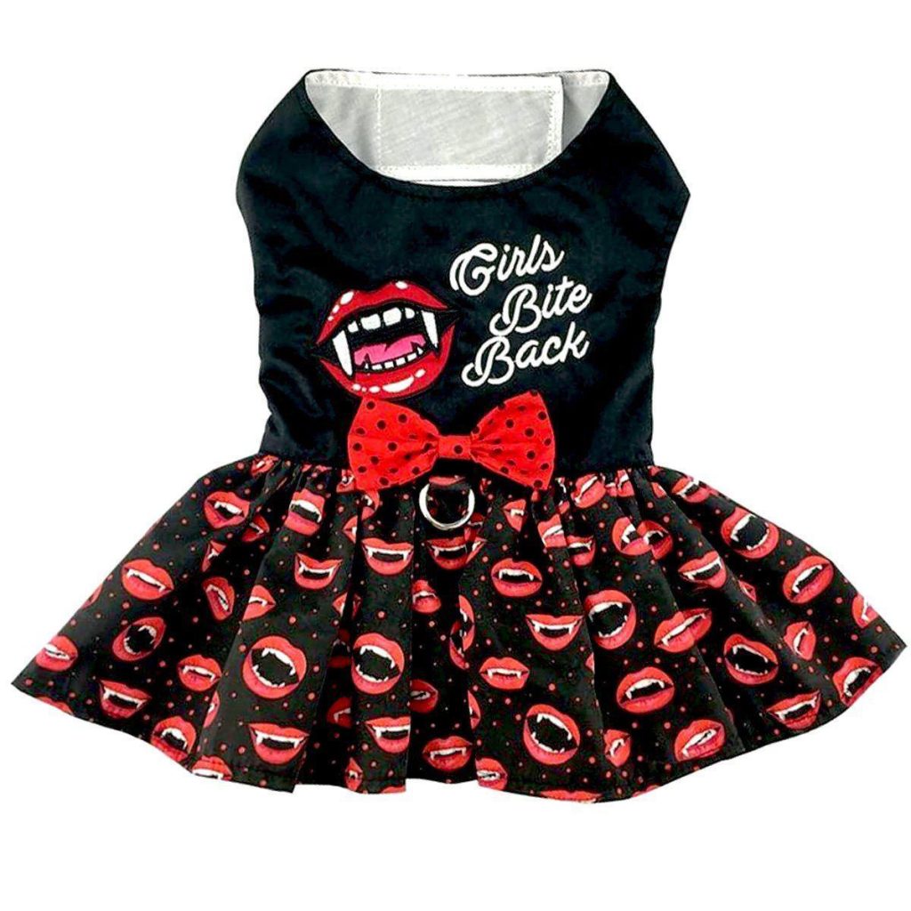 Girls Bite Back Halloween Dog Harness Dress