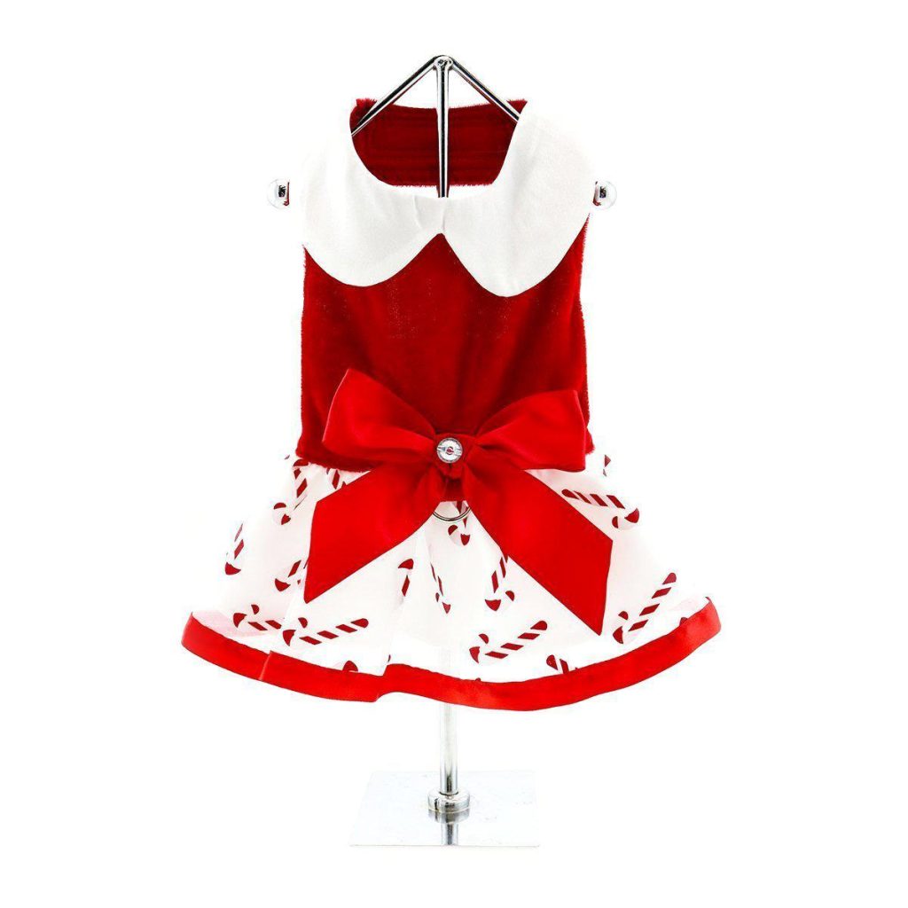 Holiday Dog Harness Dress Candy Canes