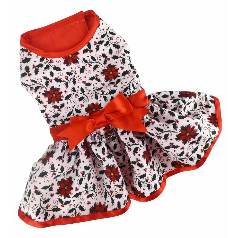 Holiday Dog Harness Dress Holly