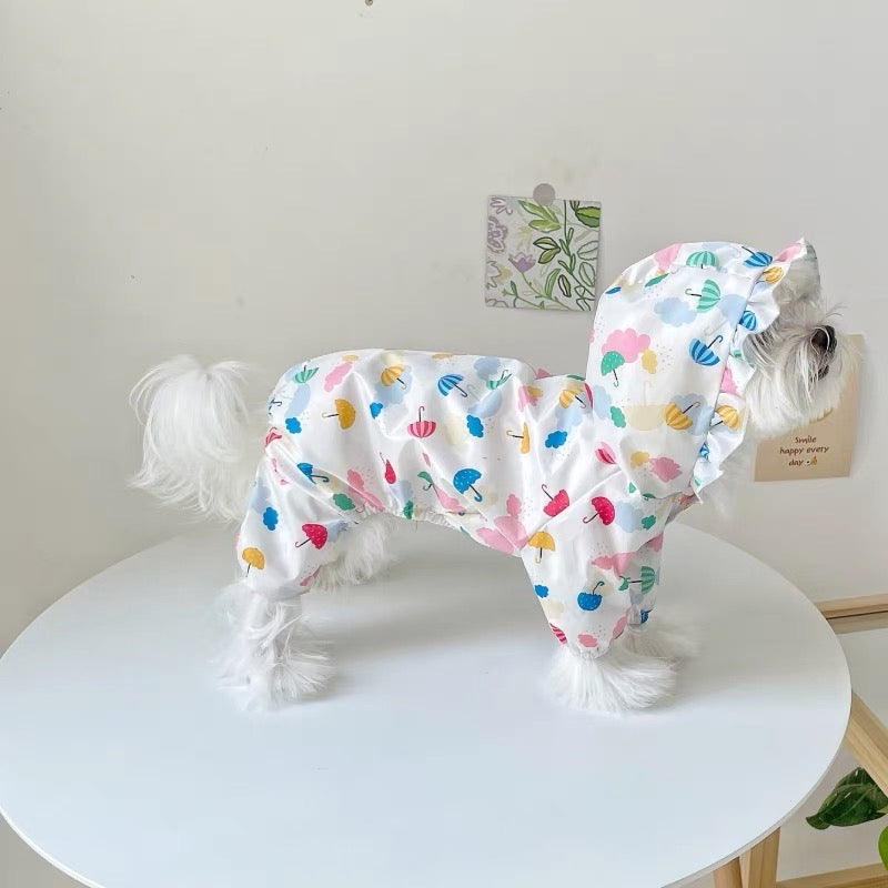 Umbrella Printed Dog Cat Raincoat