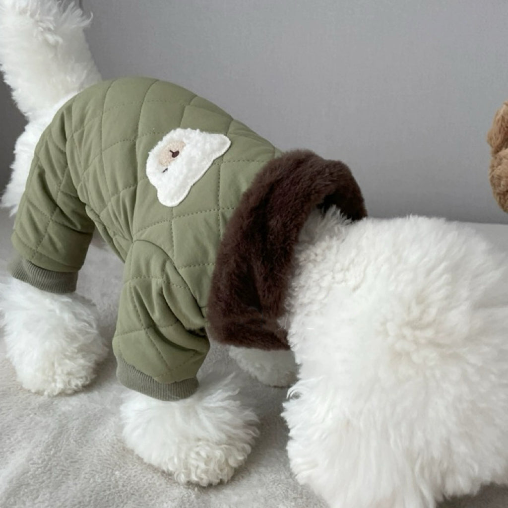 Fleece Waffle Pattern Dog Jumpsuits Jacket