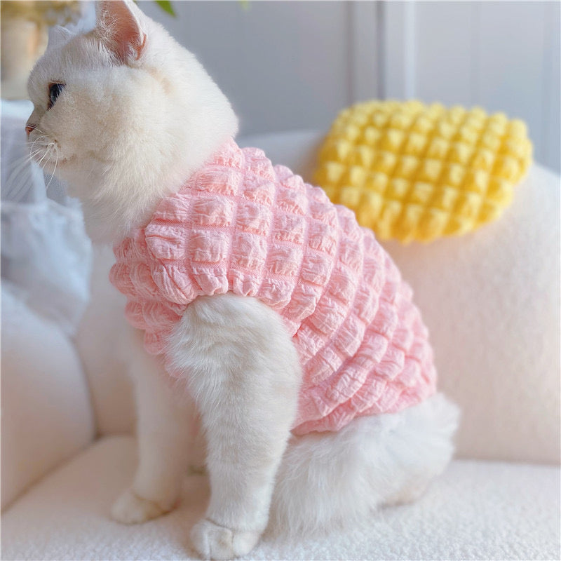 Warm Fleece Puff Pattern Dog Cat Vest