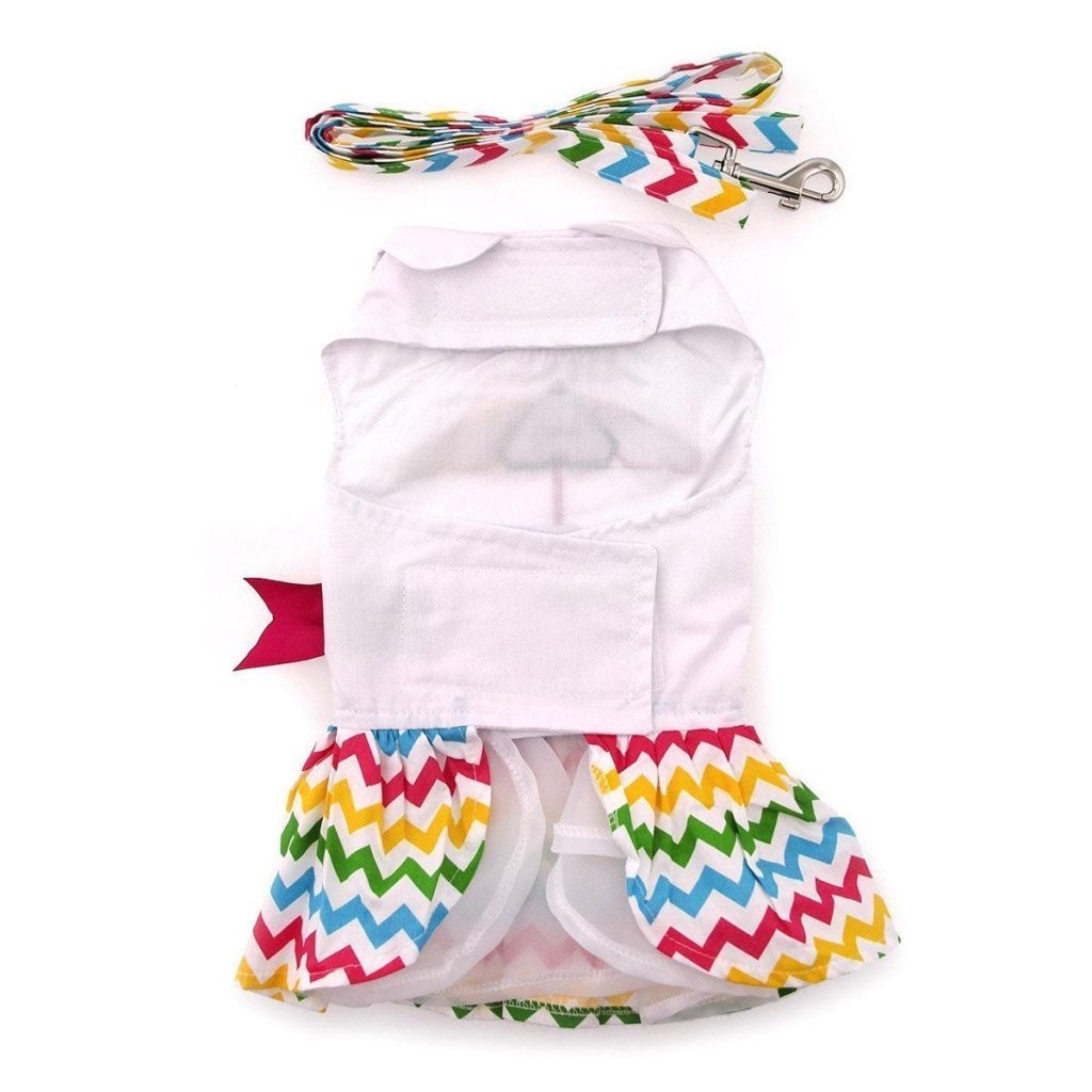 Ice Cream Cart Dog Dress/Matching Leash Small