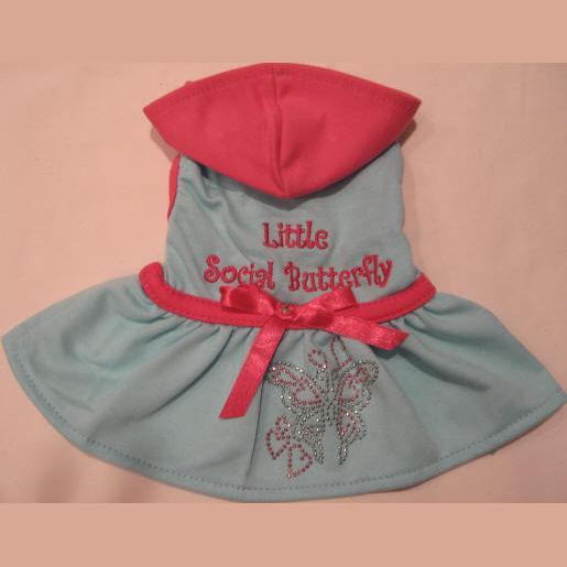 Little Social Butterfly Hoodie Dog Dress