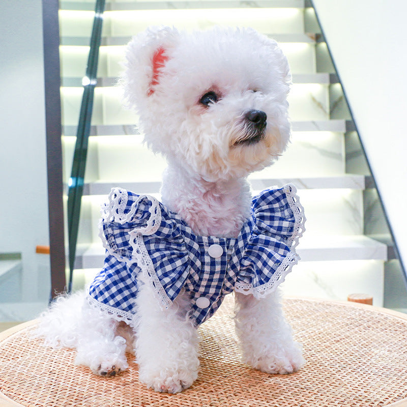 Sweet Sleeves Plaid Puppy Dress