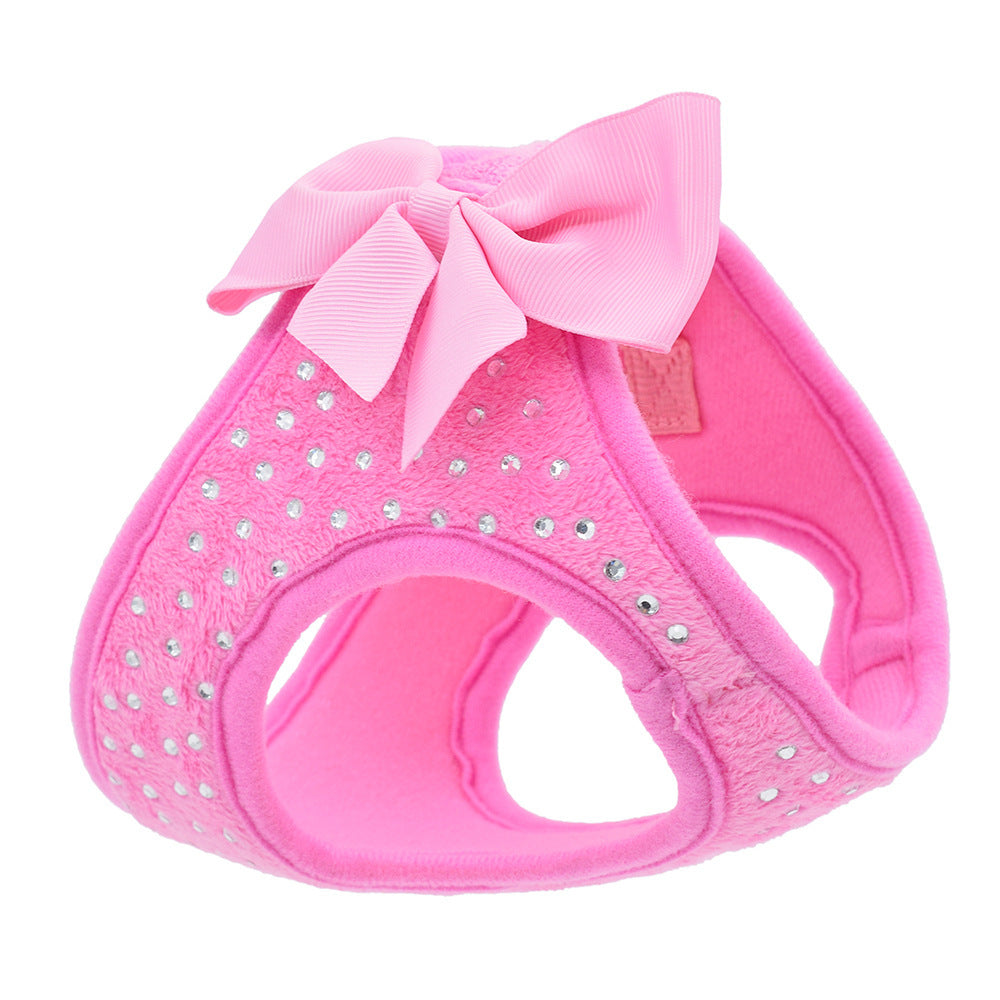 Rhinestone Bowknot Soft Dog Harness