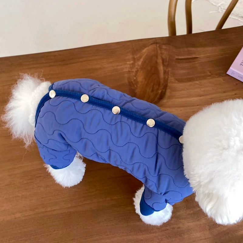 Warm Fleece Buttoned Dog Jacket Jumpsuits