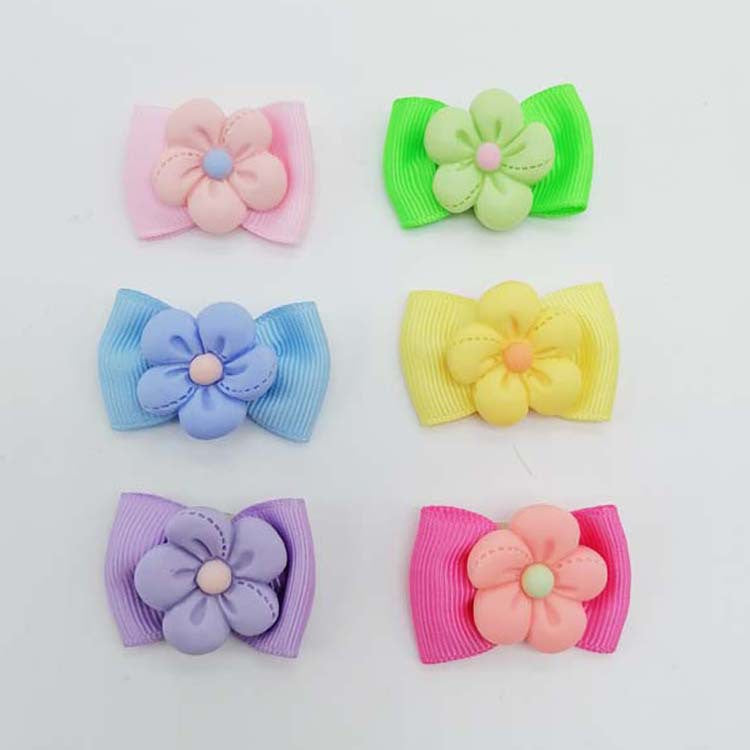 Flower Dog Cat Hair Rubber Band 6pcs