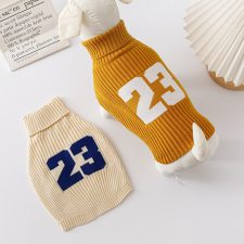 Numbers Printed Dog Cat Sweater