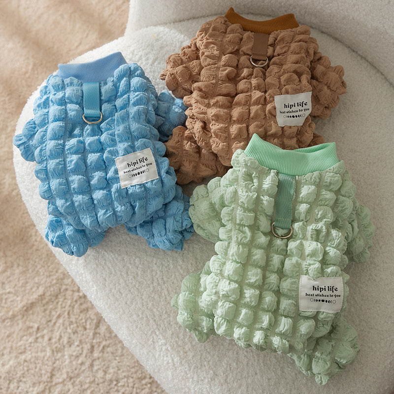 Fleece Puff Pattern Jumpsuits Harness