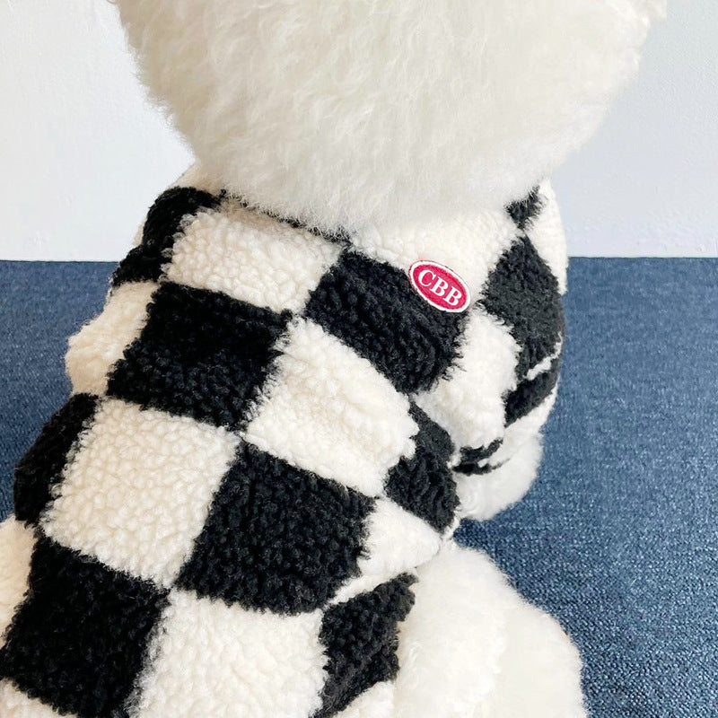 Plaid Pattern Dog Cat Sweater