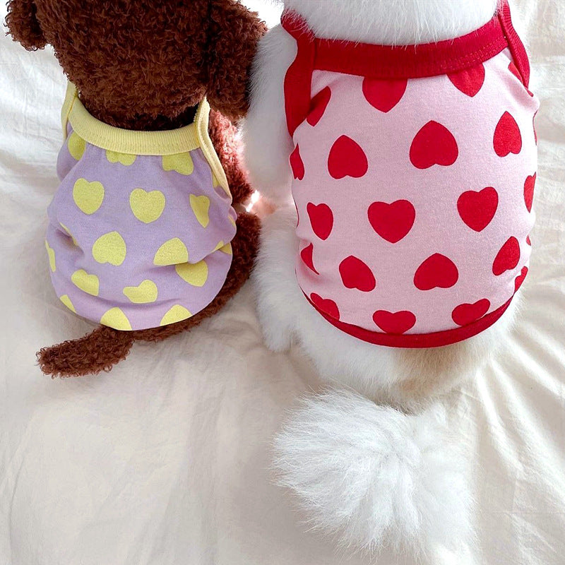 Sweet Heart Printed Dog Cat Vest