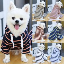 Casual Striped Dog Cat Hoodie