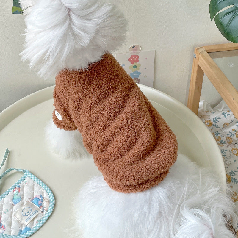 Soft Warm Solid Color Fleece Dog Cat Hoodie