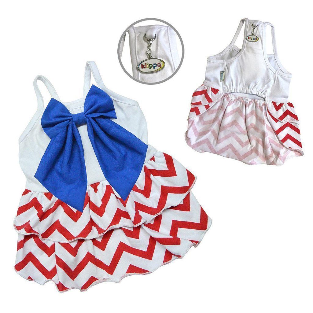 Patriotic Large Bow Dog Sundress