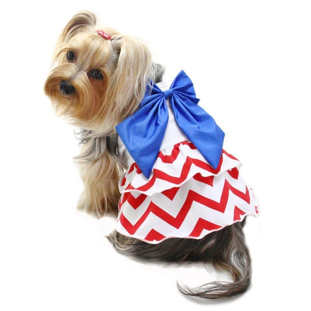 Patriotic Large Bow Dog Sundress