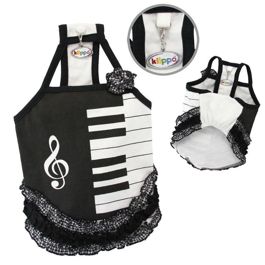 Piano Dog Dress With Ruffles