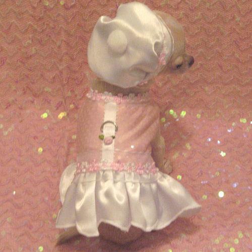 Pink Parfait Dog Harness Dress Set