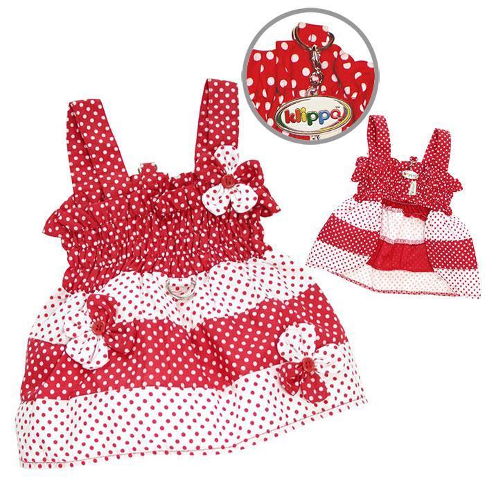 Red And White Polka Dot Dog Sundress