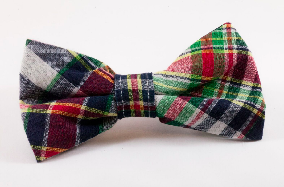 Montauk Madras Bow Tie Dog Collar