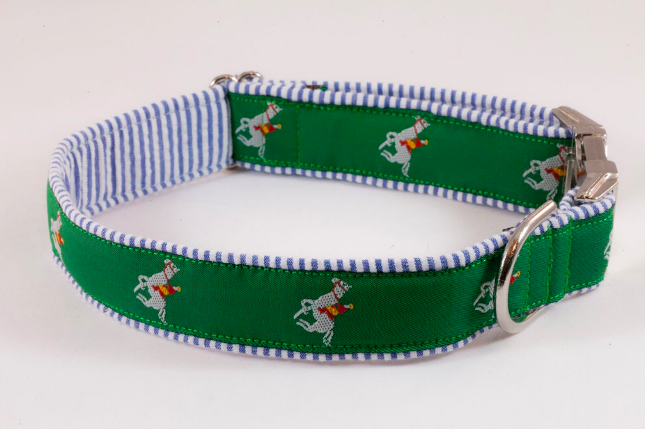 Hunt Club Equestrian Seersucker Dog Collar