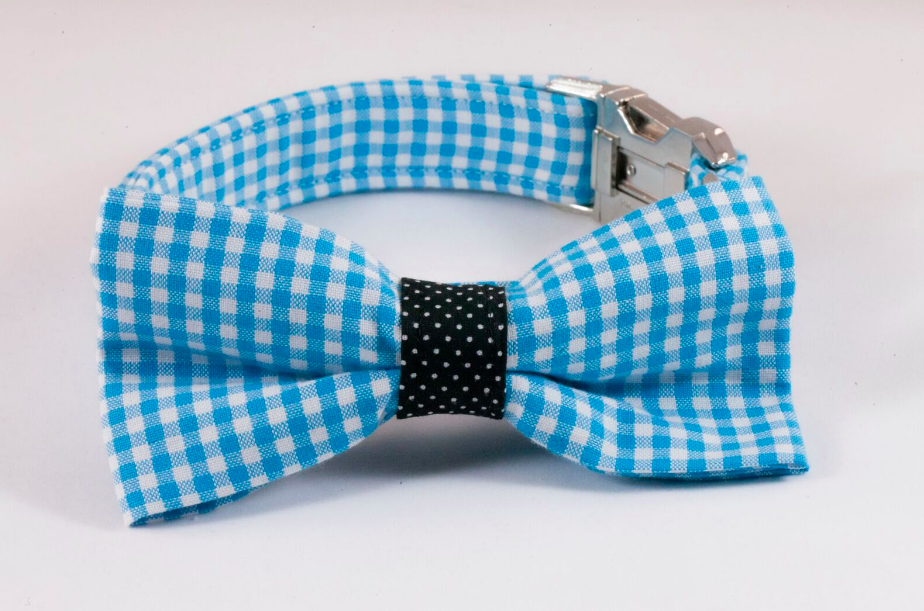 Carolina Panthers Blue And Black Dog Bow Tie Collar