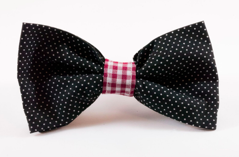 Garnet And Black Gingham Gamecocks Dog Bow Tie