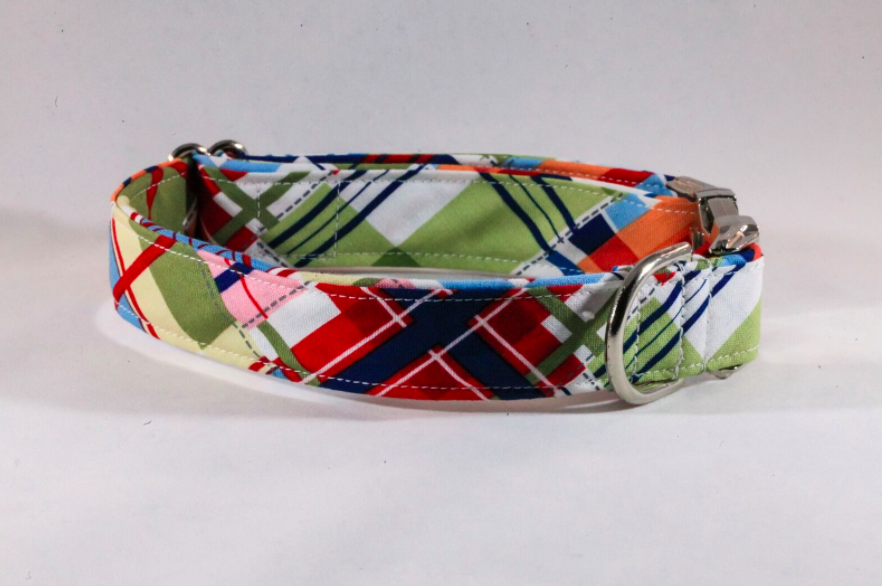 Preppy Madras Dog Collar