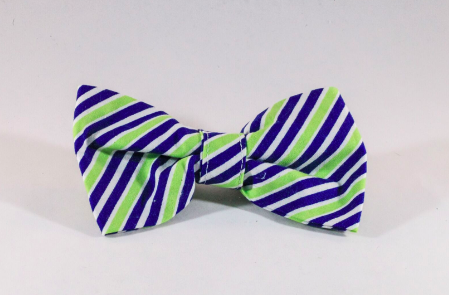 Navy Blue And Lime Dog Bow Tie