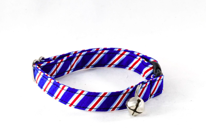 Red White And Blue Patriotic Stripes Kitty Cat Collar