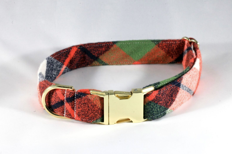 Fall Harvest Plaid Dog Collar