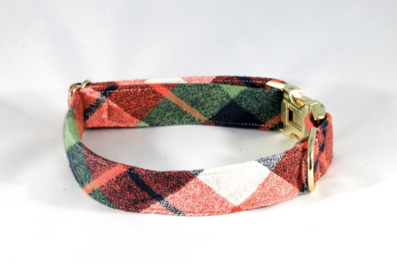 Fall Harvest Plaid Dog Collar