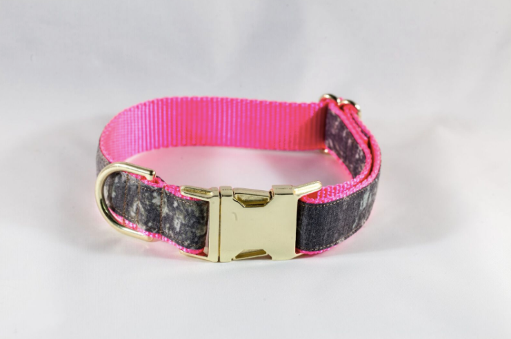 The Sporting Pup Camo And Pink Seersucker Girl Dog Flower Bow Tie Collar