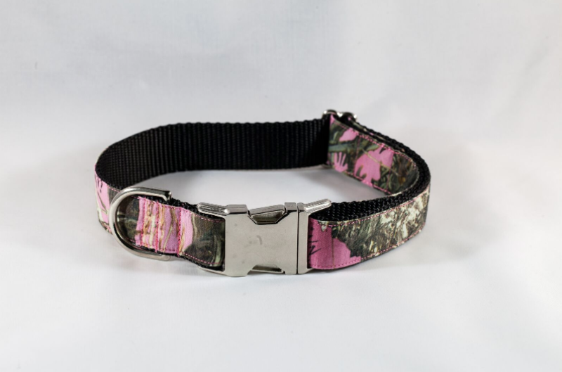 The Sporting Pup Pink Girl Dog Camo Collar–Black