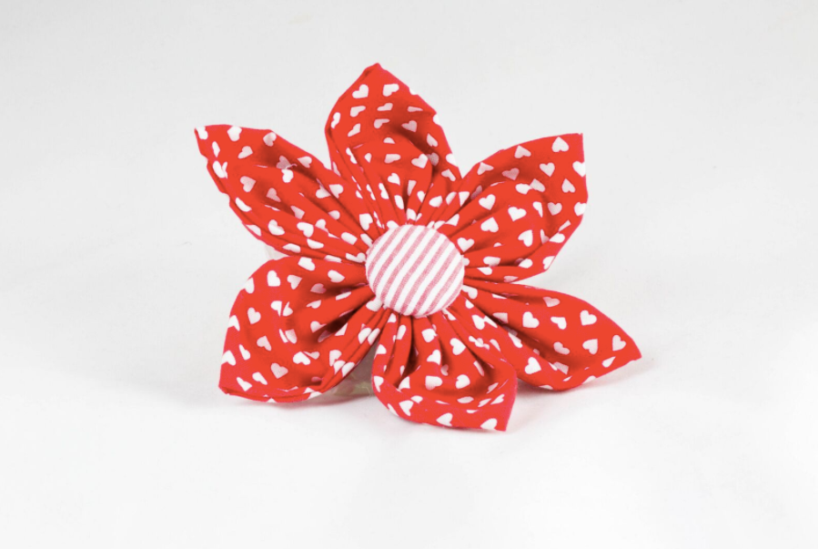 Be My Valentine Red Hearts And Seersucker Girl Dog Flower Bow Tie