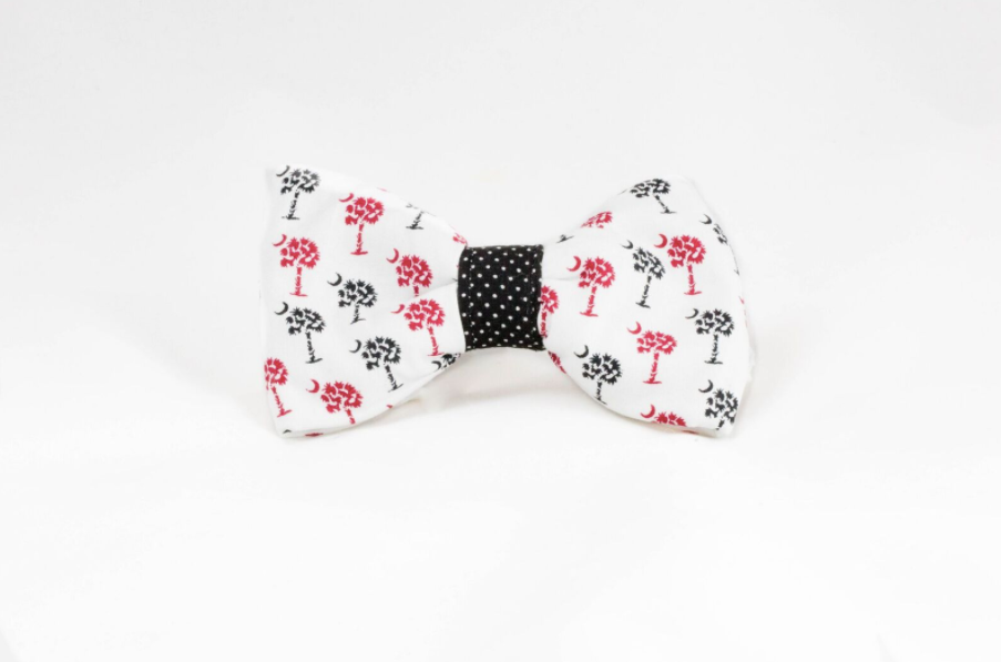 Gamecocks Garnet And Black Palmetto Palm Tree Game Day Dog Bow Tie