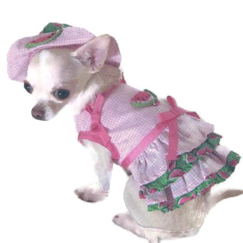 Sweet Watermelon Dog Harness Dress Set