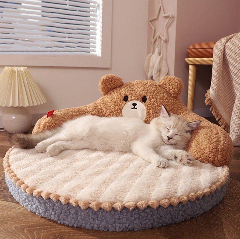 Fleece Animal Pattern Cat Dog Sofa Bed